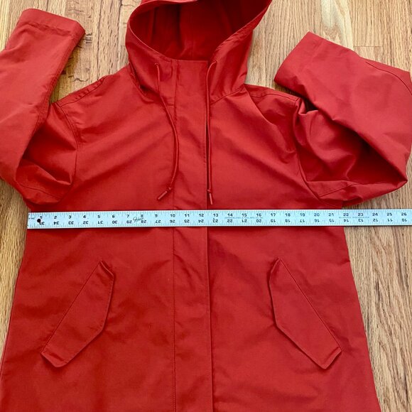 Uniqlo Cotton Blend Parka, Size Medium, Red, Hood Lightweight AdjustableWaist - Picture 12 of 15